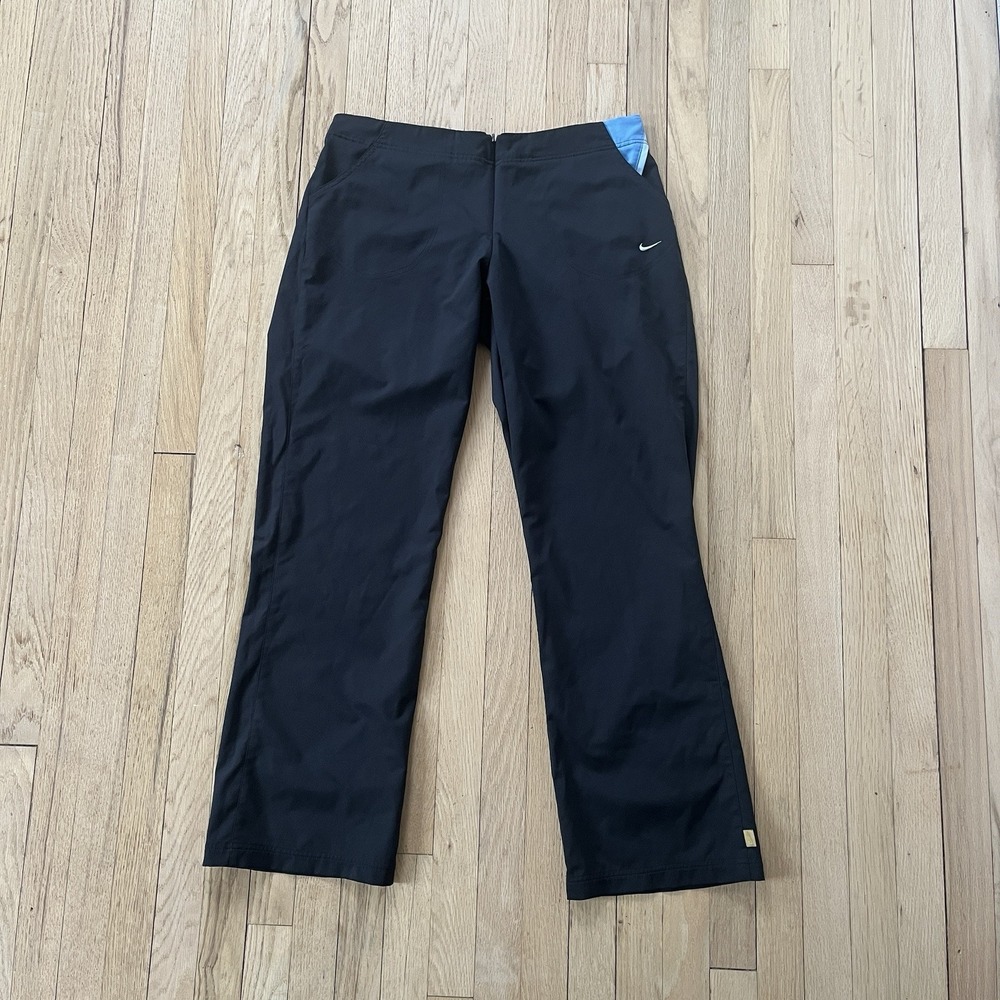 Nike Athletic Women's Black Track Pants XL Boot Cut Leg Y2K Swoosh